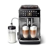 Saeco GranAroma Kaffeevollautomat – 16 Kaffeespezialitäten, Intuitives Farbdisplay, 6 Benutzerprofile, Keramikmahlwerk (SM6585/00)