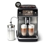 Saeco GranAroma Deluxe Kaffeevollautomat – WLAN-Konnektivität, 18 Kaffeespezialitäten, Intuitives Touchdisplay, 6 Benutzerprofile, Keramikmahlwerk (SM6685/00)