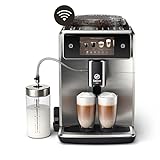 Saeco Xelsis Deluxe Kaffeevollautomat – WLAN-Konnektivität, 22 Kaffeespezialitäten, Intuitives 5'-Touchdisplay, 8 Benutzerprofile, Keramikmahlwerk, Schwarz (SM8785/00)